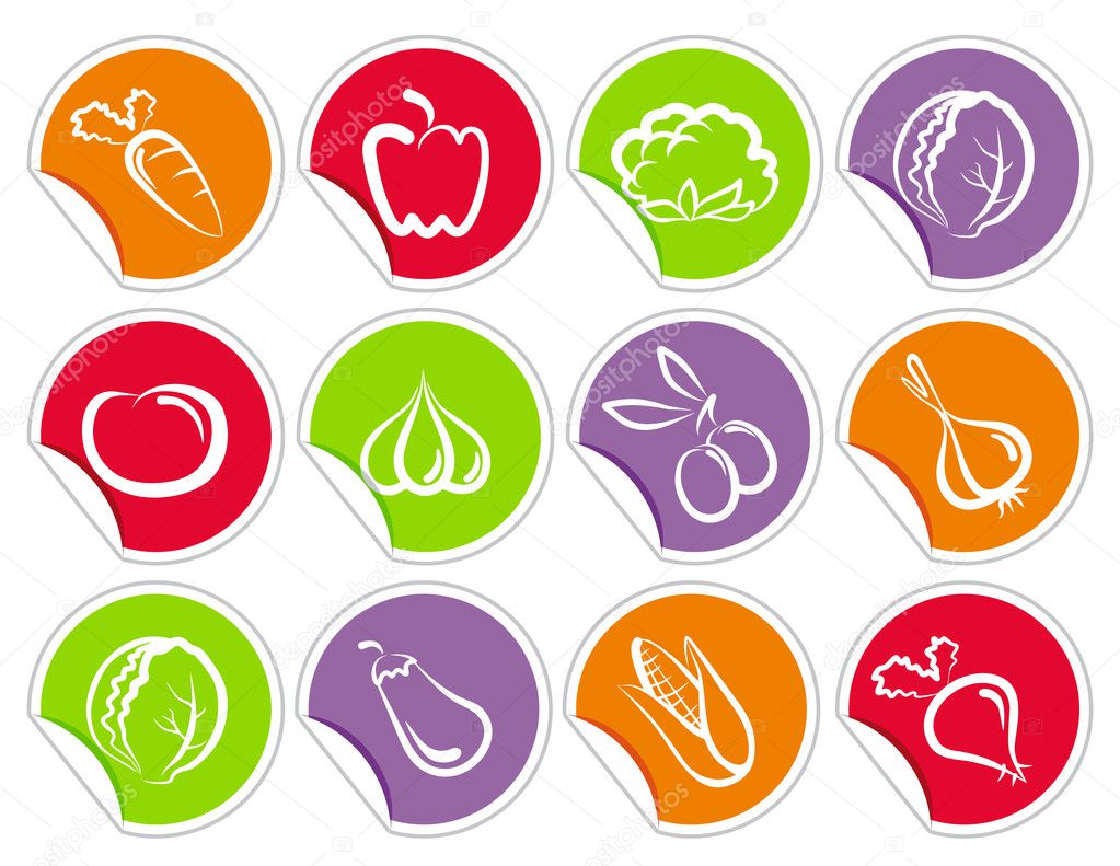 Vegetables stickers