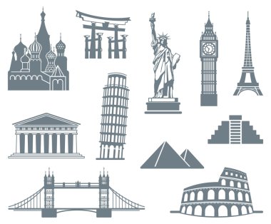 Dünya landmark Icon set