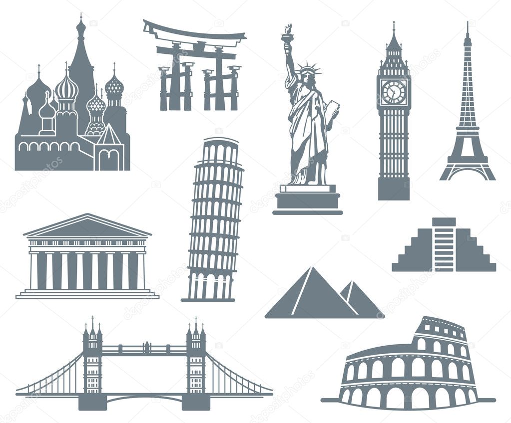 World Landmark Icon Set