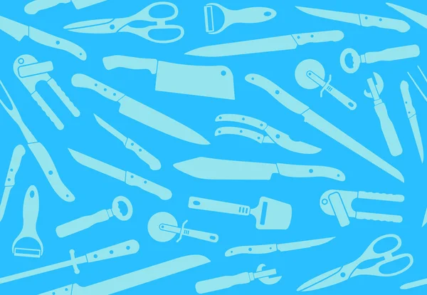Arrière-plan avec couteaux de cuisine — Image vectorielle
