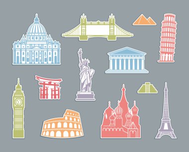 Dünya landmark Icon set