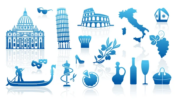 Traditional symbols of Italy — Stock Vector