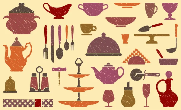 Background with tableware — Stock Vector