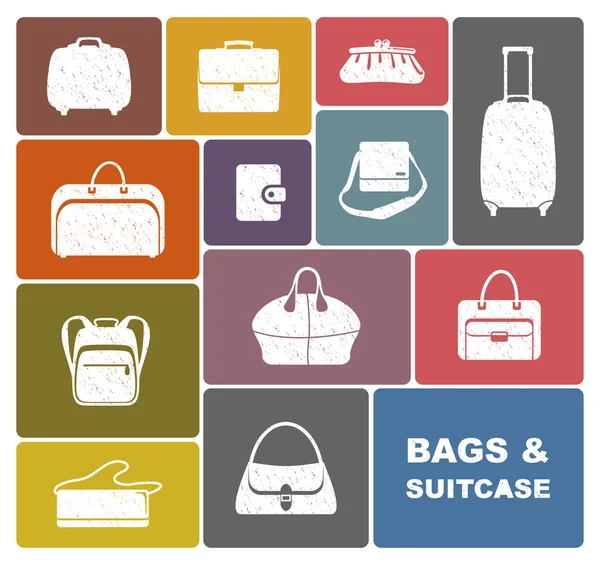 Taschen und Koffer — Stockvektor