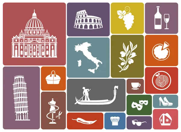 İtalya'nın geleneksel semboller — Stok Vektör