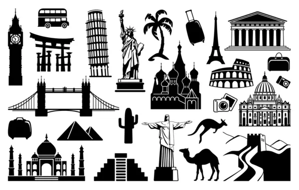 Icônes de voyage emblématiques Illustration De Stock
