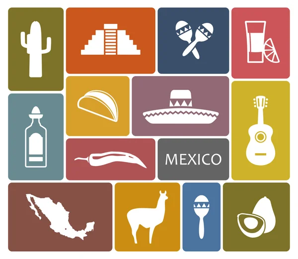 México iconos — Archivo Imágenes Vectoriales