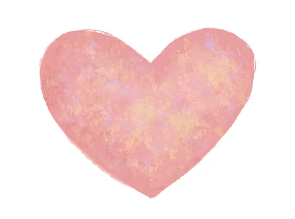 Corazón estilizado dibujado a mano. Corazón rosa con textura de tiza — Archivo Imágenes Vectoriales
