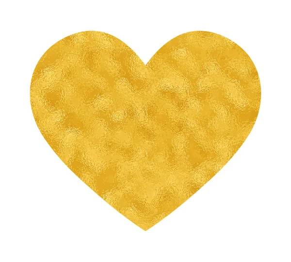 Coração amor ouro folha textura. Elemento de design dourado. — Vetor de Stock