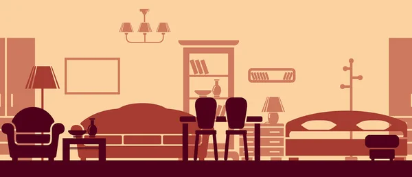 Banner sin costuras con muebles y artículos de interior — Vector de stock