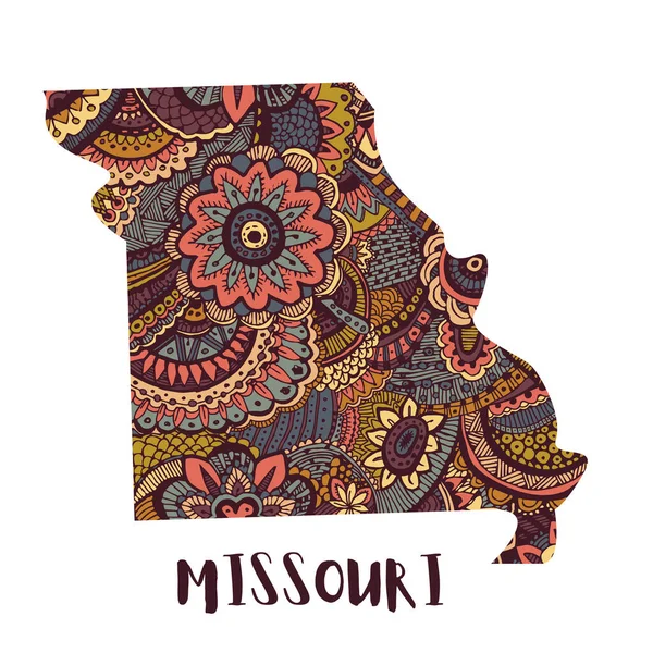 Mapa estilizado del estado de Missouri. — Vector de stock