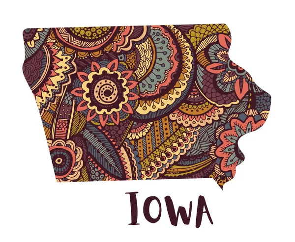 Mapa estilizado del estado de Iowa. — Vector de stock