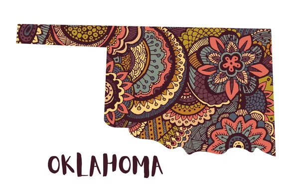Mapa estilizado del estado de Oklahoma. — Vector de stock