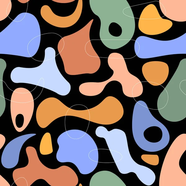 Renkli soyut noktaların ve çizgilerin kusursuz deseni