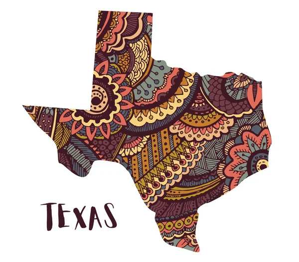 Mapa estilizado del estado de Texas — Vector de stock