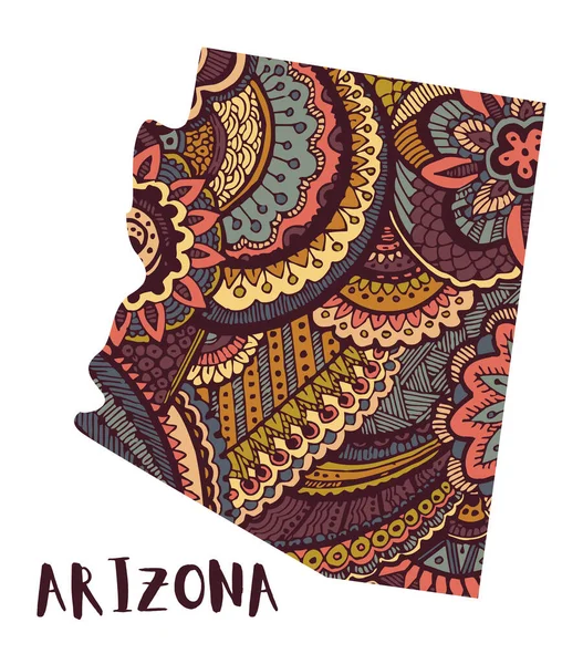 Mapa estilizado del estado de Arizona — Vector de stock