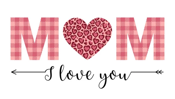 Mom I love you - Happy Mothers Day lettering. — Stock Vector