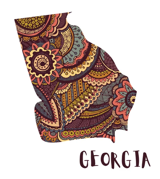 Stylized map of the state of Georgia Stock Vector