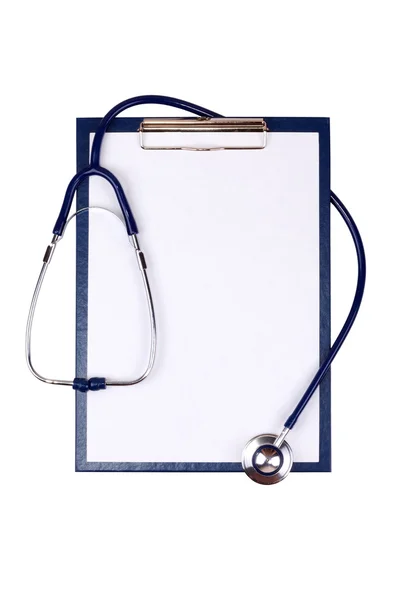 Appunti medici e stetoscopio — Foto Stock