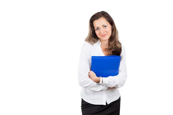 Business woman holding document case — Stock Photo, Image