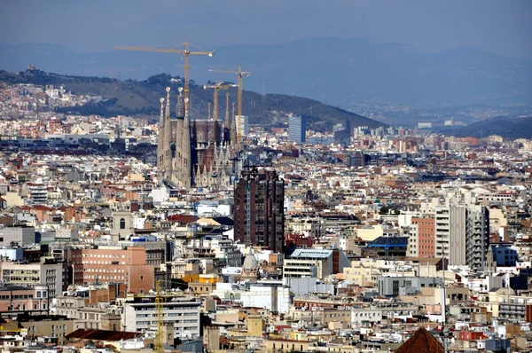 Flygfoto över Barcelona (Sagrada Familia) — Stockfoto