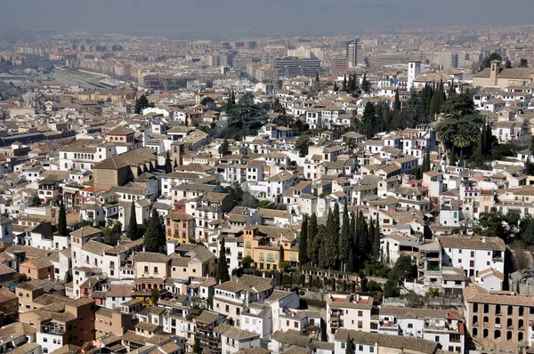 Vista aérea de Granada do Palácio de Ahambra — Fotografia de Stock