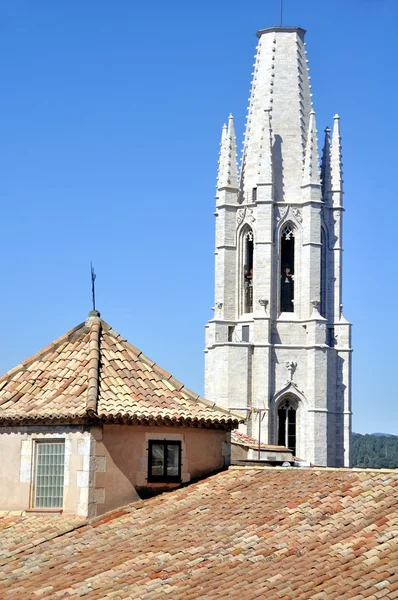 Aerial view of Church in Girona — Stock Photo, Image