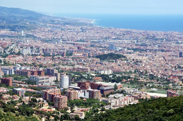 Widok z lotu ptaka w Barcelonie — Zdjęcie stockowe