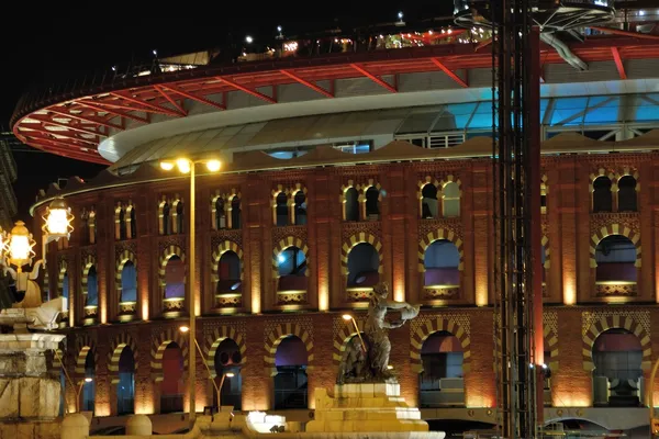 Arena dei Bullring a Barcellona di notte — Foto Stock