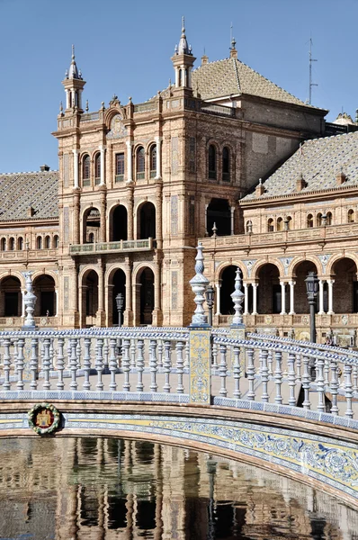 Bridge of Plaza de Espana di Seville, Spanyol — Stok Foto