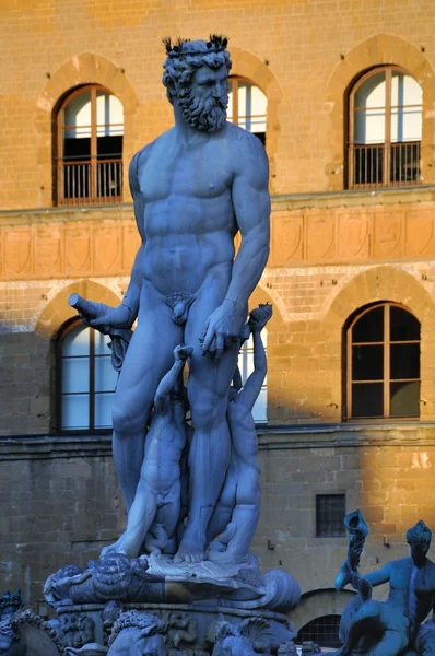 Fonte de Neptuno em Florença, Itália — Fotografia de Stock