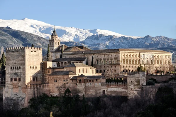 Aerial view of Alhambra Palace in Granada — Stock Photo, Image