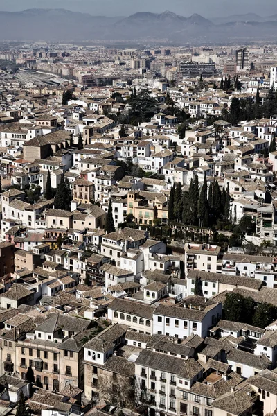 Aerial view of Granada from Ahambra Palace — Stock Photo, Image