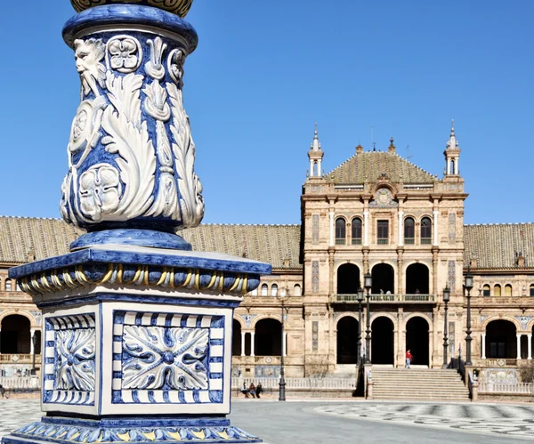 Bridge of Plaza de Espana di Seville, Spanyol — Stok Foto