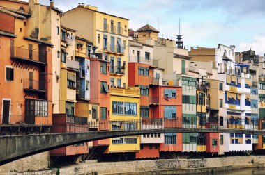 renkli evlerin girona, İspanya