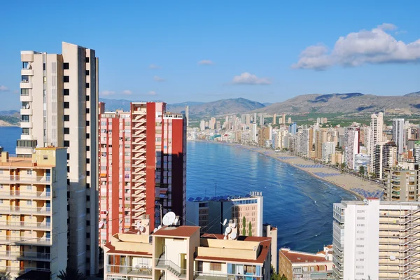 Letecký pohled na Benidorm, Španělsko — Stock fotografie