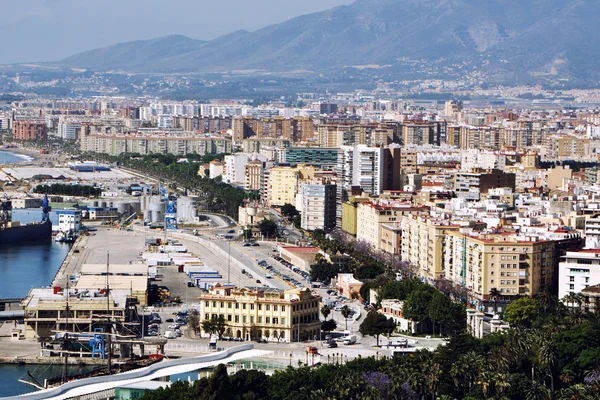Malaga, İspanya havadan görünümü — Stok fotoğraf