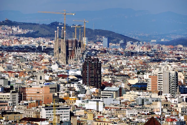 Letecký pohled na Barcelona (Sagrada Familia) — Stock fotografie