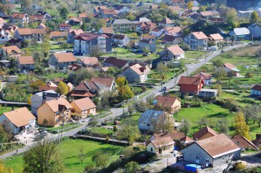 Aerial view of Cetinje, Montenegro clipart
