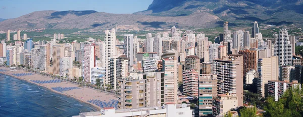 Flygfoto över sommaren resort benidorm, Spanien — Stockfoto