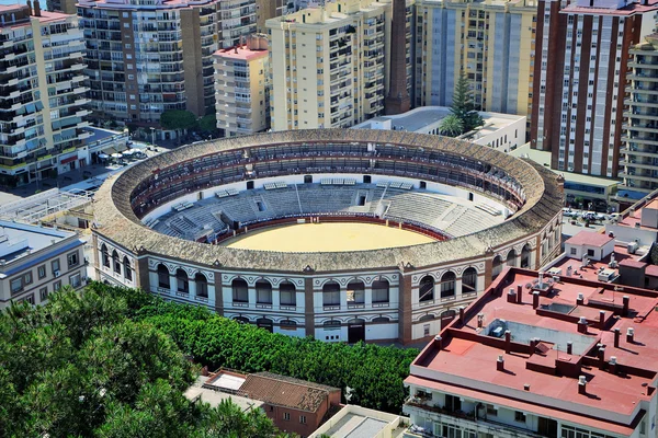 Vista aérea de la plaza de toros de Málaga — Foto de Stock