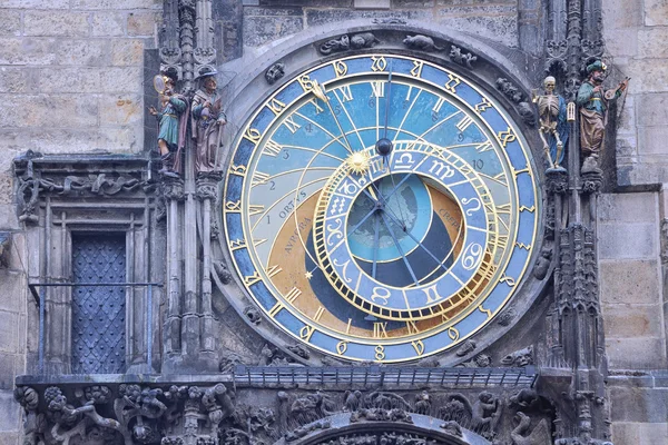 Sluit weergave van middeleeuws astronomisch uurwerk van Praag Stockfoto