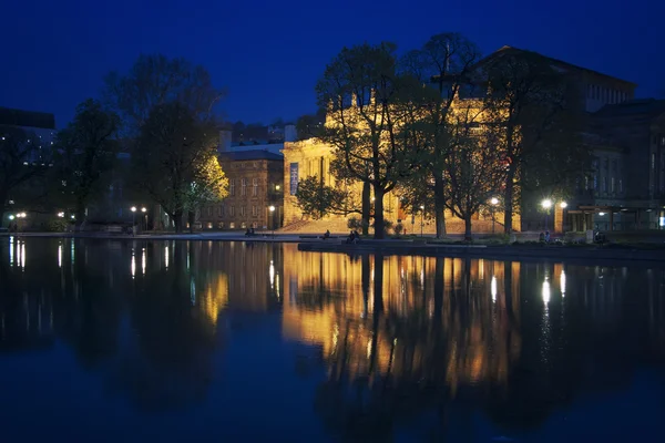 Stuttgart State Theater por la noche —  Fotos de Stock