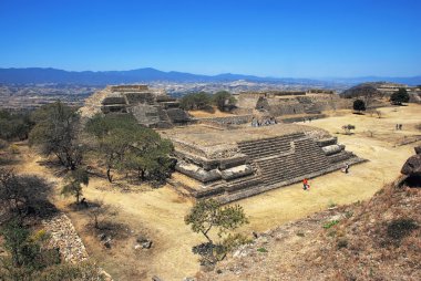 Havadan görünümü monte Alban kalıntıları