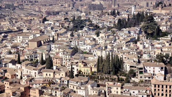 Aerial view of Granada from Ahambra Palace — Stock Photo, Image