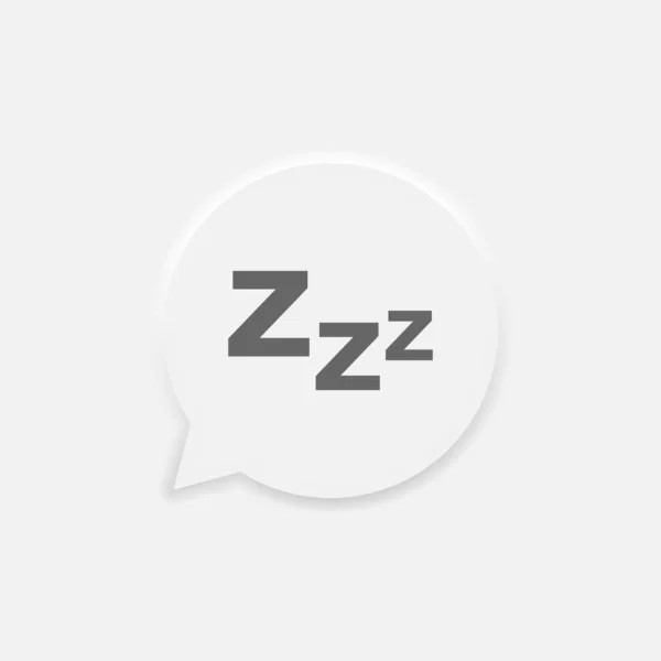 Ночной Вектор Zzz Модном Нейморфном Стиле Кнопка Sleep Symbol Интерфейса — стоковый вектор