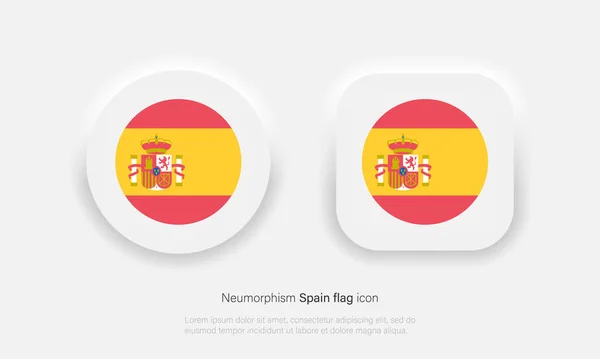 Spain Flag Vector Icon Spain Flag Button Trendy Neumorphic Style — ストックベクタ