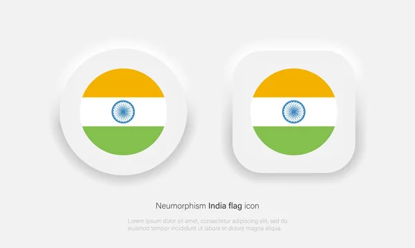Vector Illustration Circle Flag India India Button Trendy Neumorphism Style — Stok Vektör