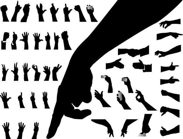 Hand silhouettes