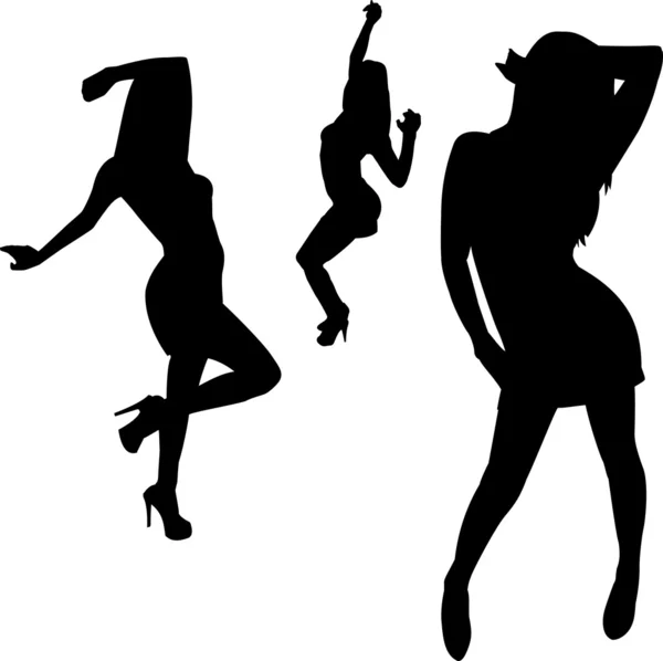 Girl silhouettes — Stock Vector